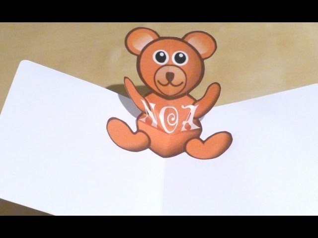 Teddy Bear Pop Up Greeting Card for Kids