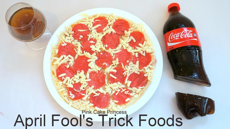April Fool's Prank Trick Food: Pancake Pepperoni Pizza & Coke Jelly Gummy Recipe How to