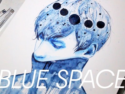 BLUE SPACE [Watercolor painting]