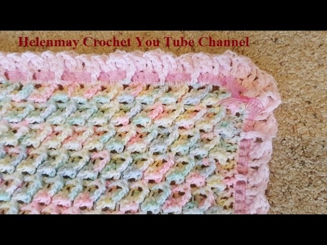 Crochet Alternate Border for Baby Blanket With Ribbon DIY Tutorial