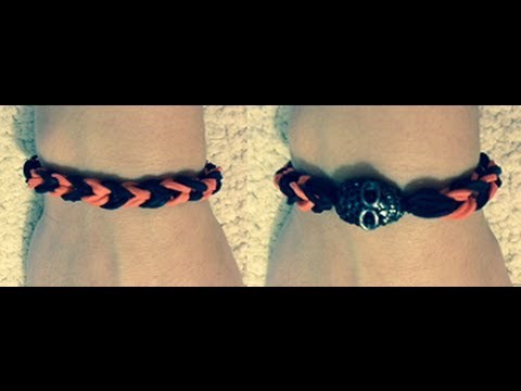 DIY Fishtail braid Halloween rubber band bracelet