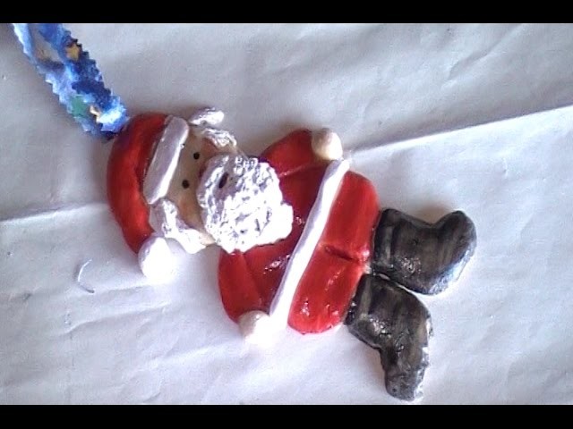 Easy Salt Dough Clay Santa Claus Ornament