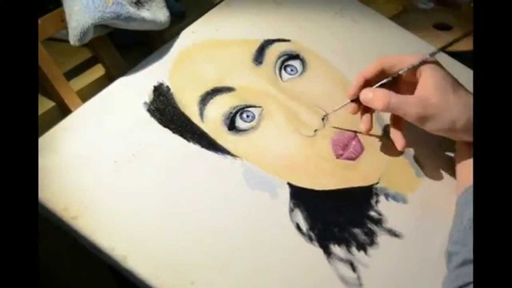 Girl oil painting : Blue Eyes
