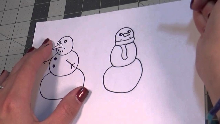 Holiday Doodle Tutorial - Snowmen