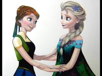 How I Draw Elsa and Anna, Frozen fever drawing