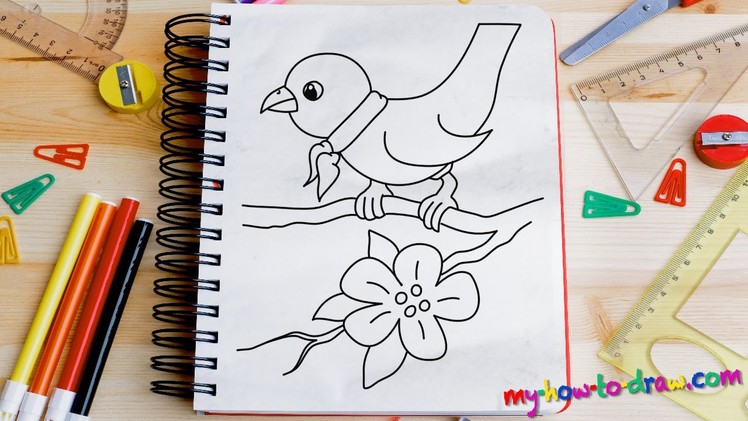 How to draw a Bird - Easy step-by-step drawing lessons for kids