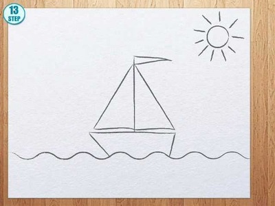 How to draw a boat step by step