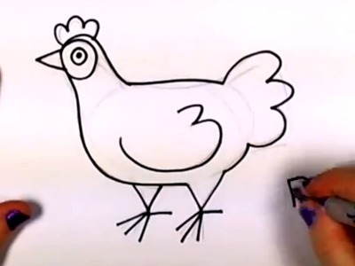 How to Draw a Chicken Step by Step - Draw a Cute Hen Easy CC
