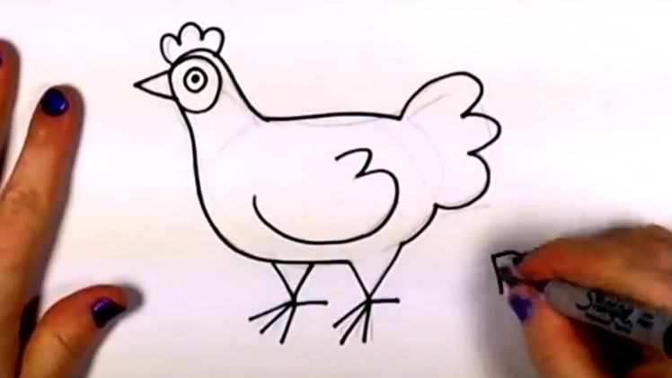 How to Draw a Chicken Step by Step - Draw a Cute Hen Easy CC