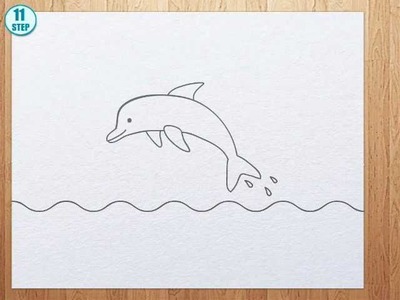 How to draw a Dolphin step by step