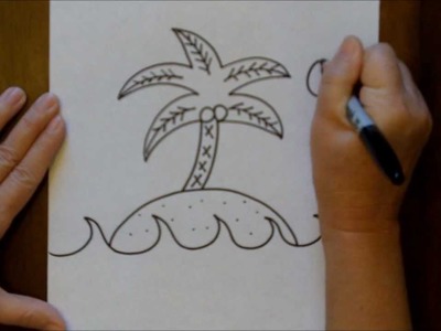How to Draw an Island with a Palm Tree Step by Step