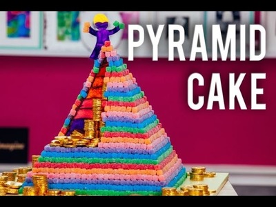 How to Make a PYRAMID CAKE with a Surprise Inside! 6 Different Cake Colors & Chocolate Ganache!