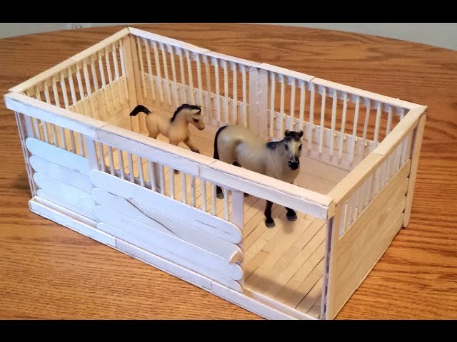 How to make a Schleich Stall with Sliding Door and Wood Flooring