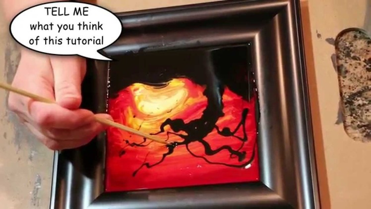 How to Paint a FIRE SUNSET and TREE Scene using NAIL POLISH