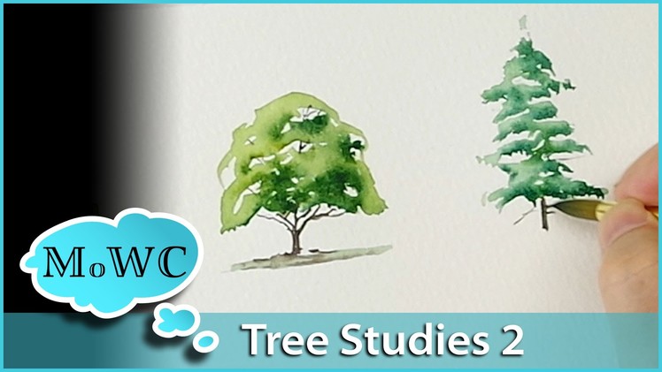 How to Paint Tree Studies in Watercolor – Detailed Shapes