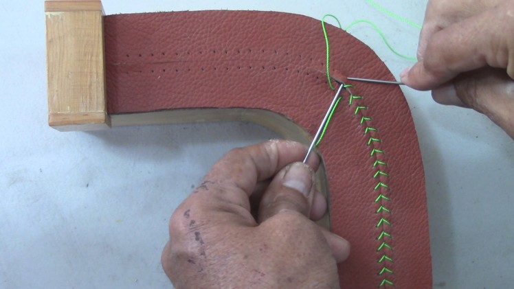 LEATHER UPHOLSTERY-Stitches on a Rounded Corner-TUTORIAL