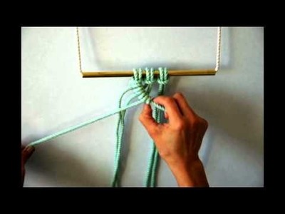 Macrame - How to tie a row of Diagonal Clove Hitch Knots (Right Angle)
