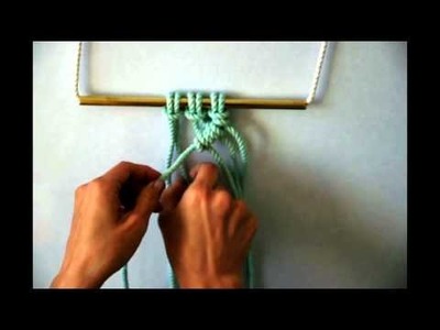 Macrame - How to tie a row of Diagonal Clove Hitch Knots (left Angle)