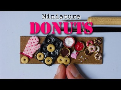 Miniature Donuts, Donut Pan and Oven Mitten. Polymer Clay Miniature Food
