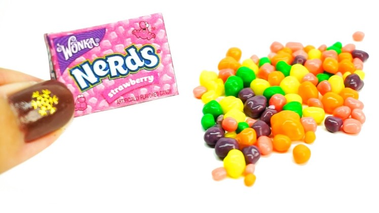 Miniature nerds candy l how to make nerds candy tutorial REAL nerds l  Dollhouse DIY ♥