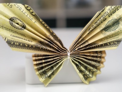 Money Gift Idea: Butterfly, dollar bill origami tutorial, easy!