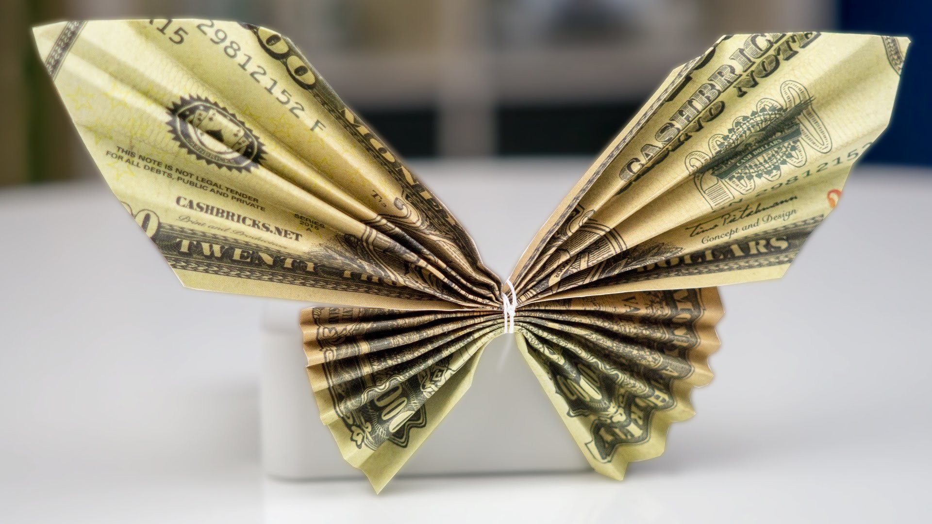 Money Gift Idea Butterfly, dollar bill origami tutorial, easy!