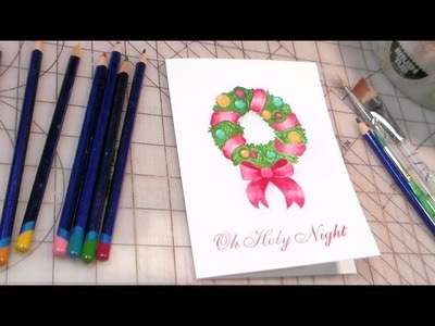 Paint a wreath with watercolor pencils
