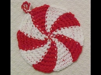 The 12 Dishcloths of Christmas - Cloth 11-  Peppermint Candy