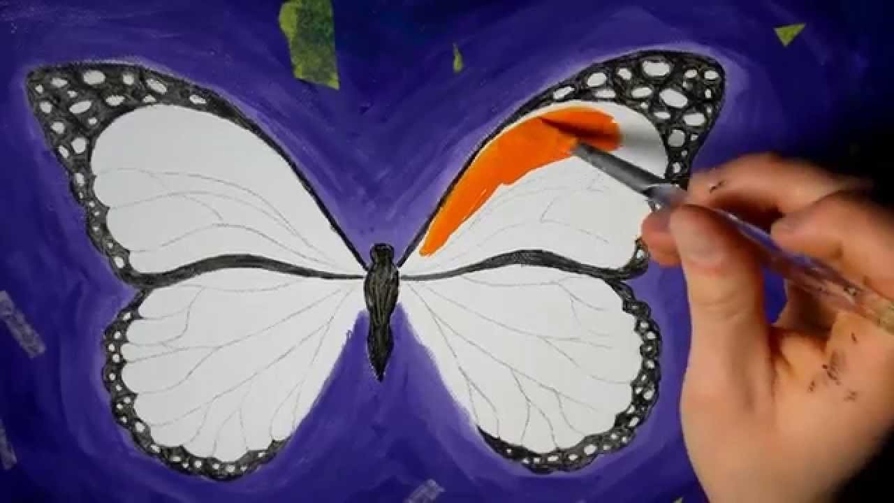 Рисунок красками бабочка 1 класс