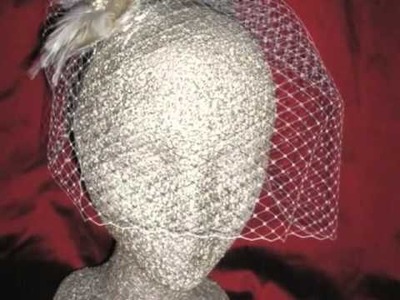 Champagne Birdcage Veils and Bridal Fascinators & Headpieces by EllenMarieDesign.com