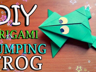 DIY How To Make Easy Origami Toy. Jumping Frog From Paper For Children. Craft Tutorial For Kids