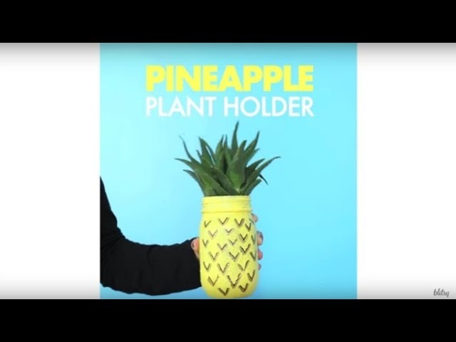 DIY Pineapple Mason Jar Planter