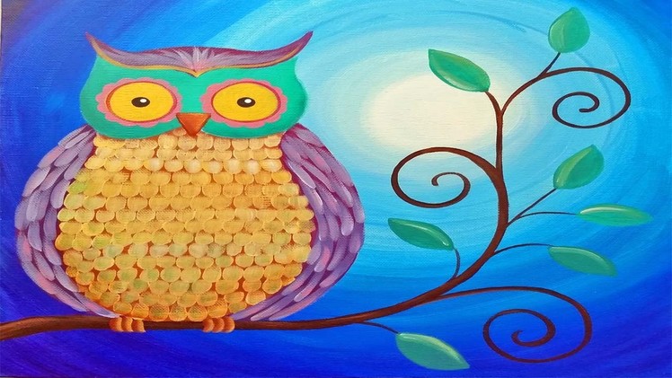 Easy Owl Acrylic Painting Beginner Tutorial | Live Full Length Online Class | Free Art Lesson