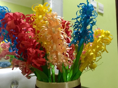 HOW TO DIY CURLY PAPER FLOWERS. DIY A4 SHEET PAPER HYACINTHS (EPISODE 37)