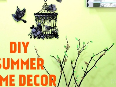 HOW TO DIY SUMMER HOME DECOR - TREE BRANCH DECOR. A4 COLORED SHEET LEAVES CENTER PIECE (EPISODE 39)