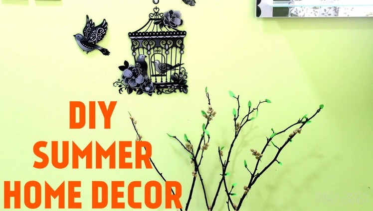 HOW TO DIY SUMMER HOME DECOR - TREE BRANCH DECOR. A4 COLORED SHEET LEAVES CENTER PIECE (EPISODE 39)