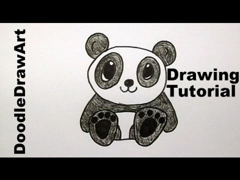 How To Draw A Baby Panda Bear Cartoon Easy Drawing Lesson For Kids Tutorial