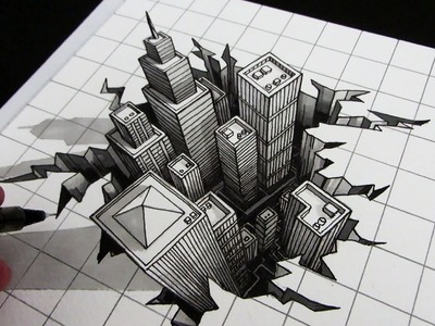 How to Draw a Hole: 3D City Optical Illusion