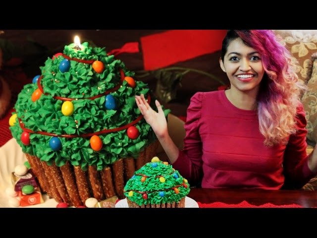 How to make a Christmas Tree Giant Cupcake! Sarah Trivedi