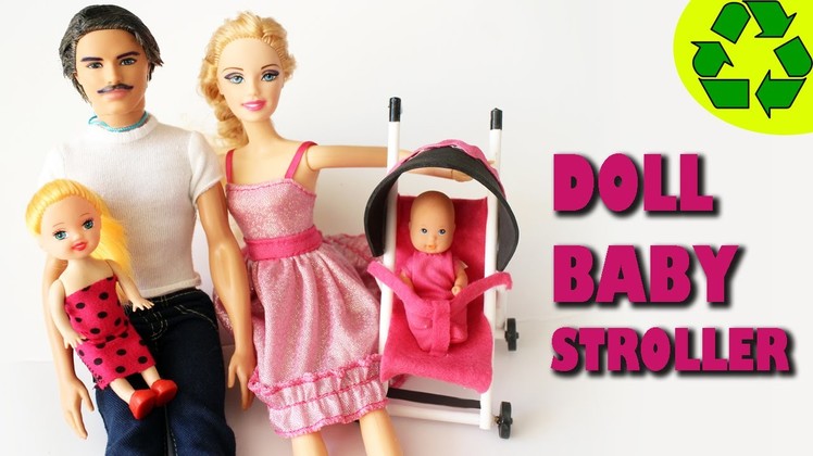 How to make a Doll Baby Stroller "that really works" - Doll crafts