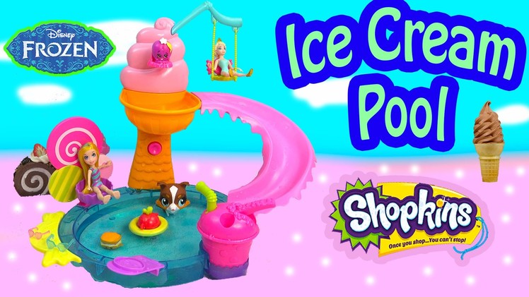 Polly Pocket Color Changer Doll Water Pool Playset Queen Elsa Disney Frozen Shopkins Season 3 Toy