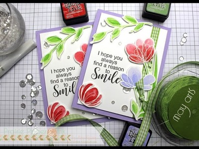 SSS Spring Flowers | Distress Ink Watercolor | AmyR Spring & Easter Card Series #6
