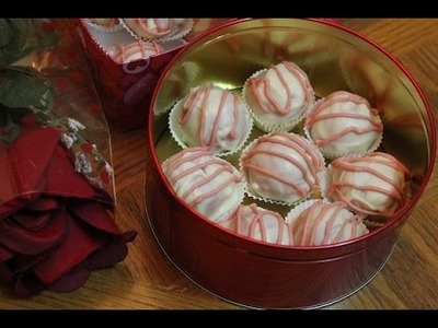 Strawberries and Cream Cake Ball Truffles - Valentine's Day Recipe - I Heart Recipes