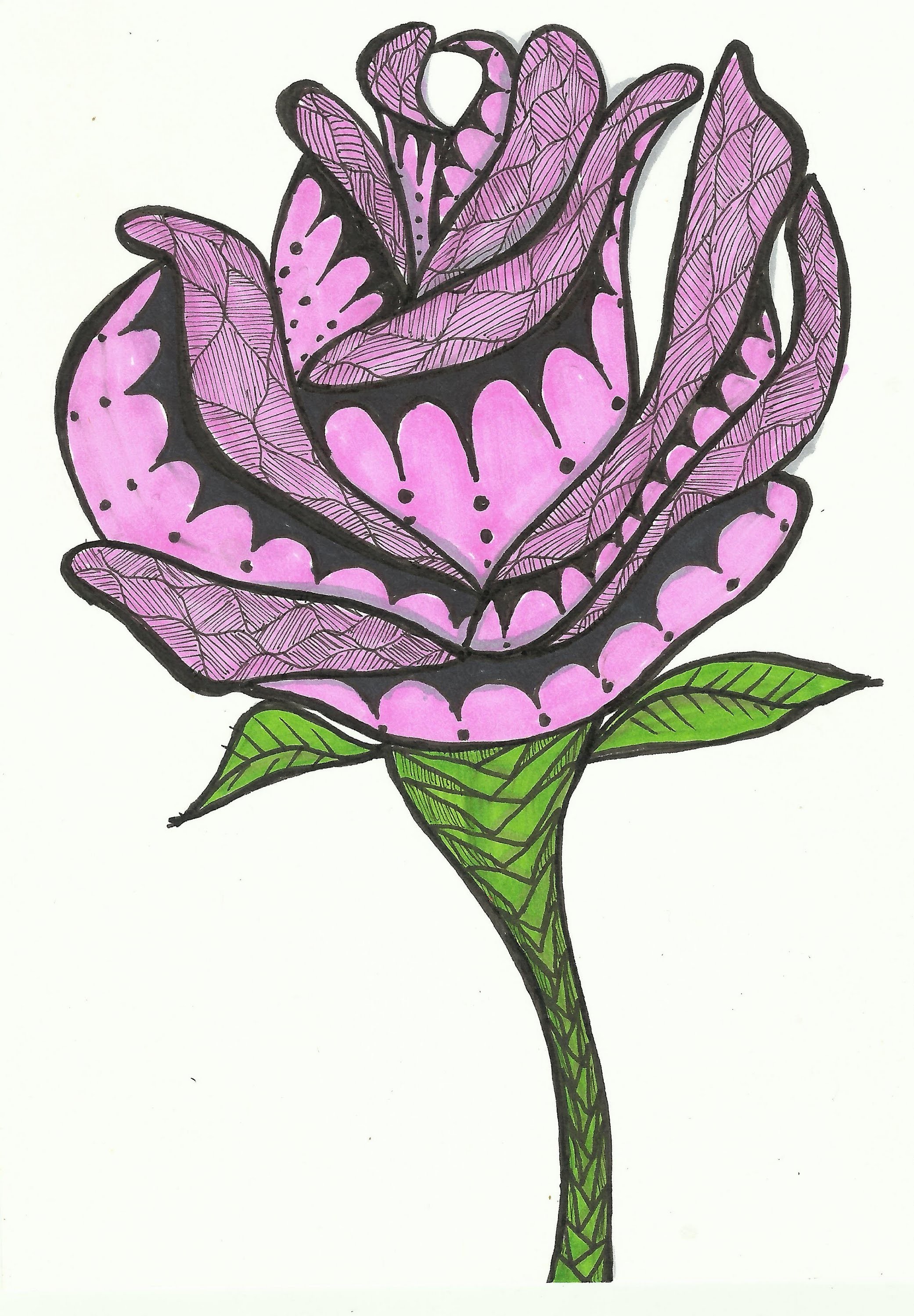 Зентангл розы
