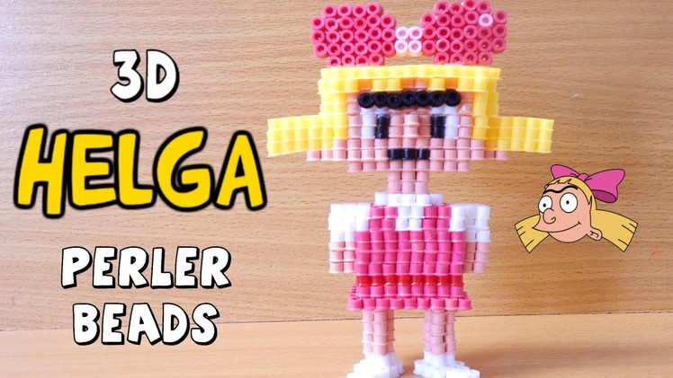 3D Perler Bead Tutorial HELGA from Hey Arnold! (Nickelodeon)