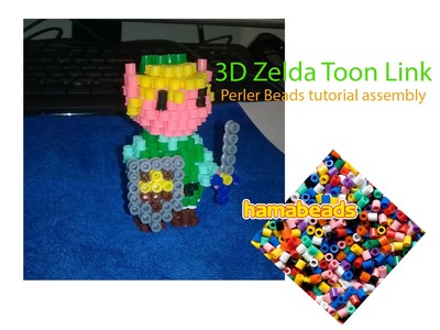 3D Perler Beads PixelArt Zelda Link assembly