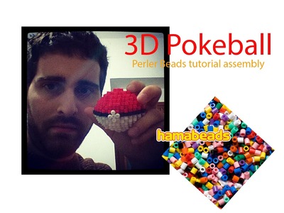 3D perler beads Pokeball Pokemon assembly