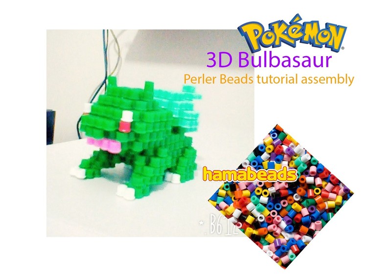 3D perler hama beads beadsprite Bulbasaur Pokemon tutorial assembly