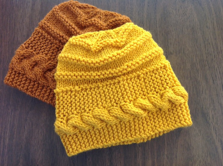 Banded Cable Hat w.Ridges