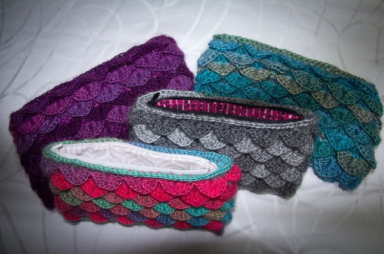 Crochet Lined Crocodile Stitch Clutch Tutorial